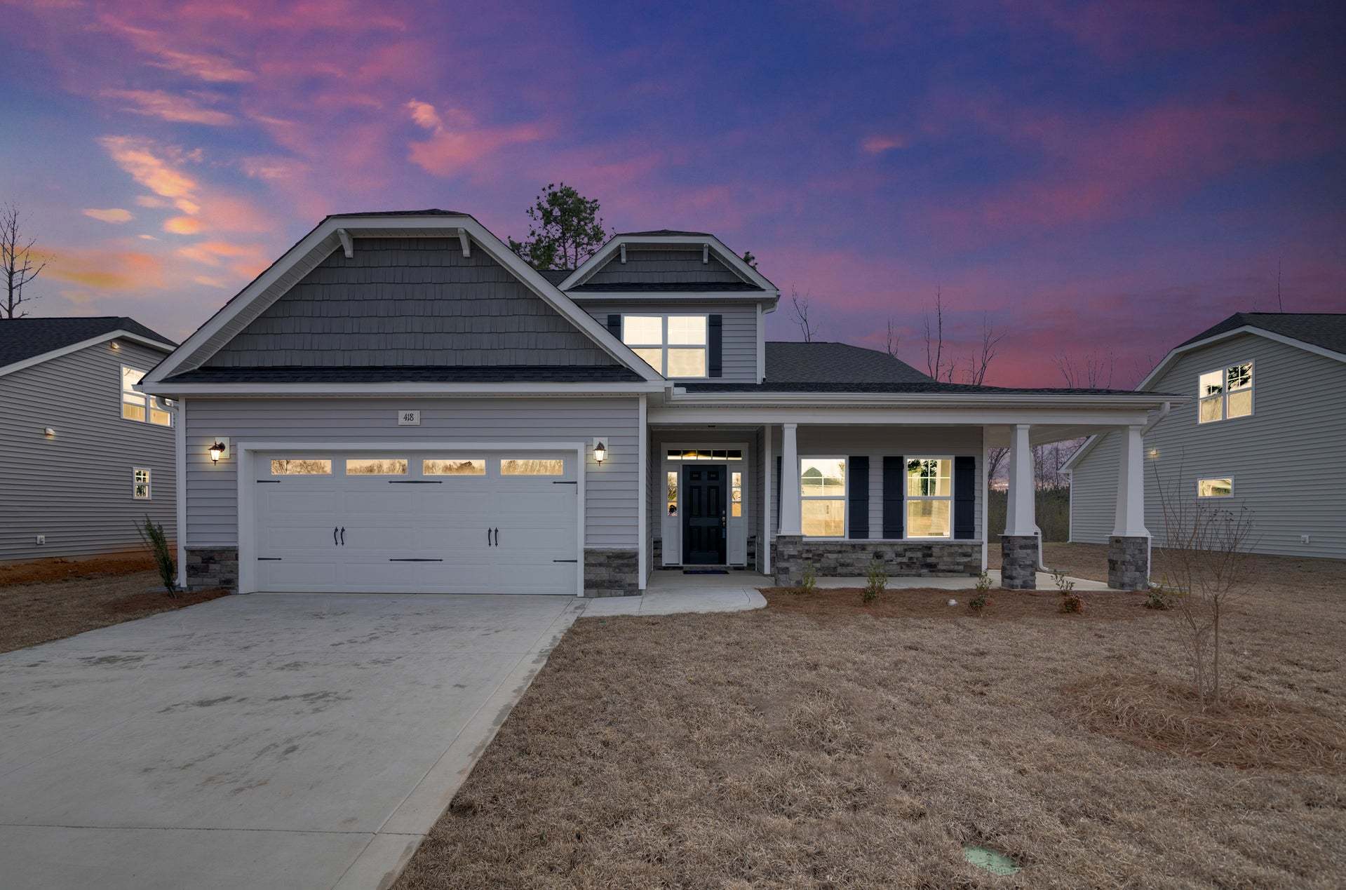 Elevation C with extended front porch
