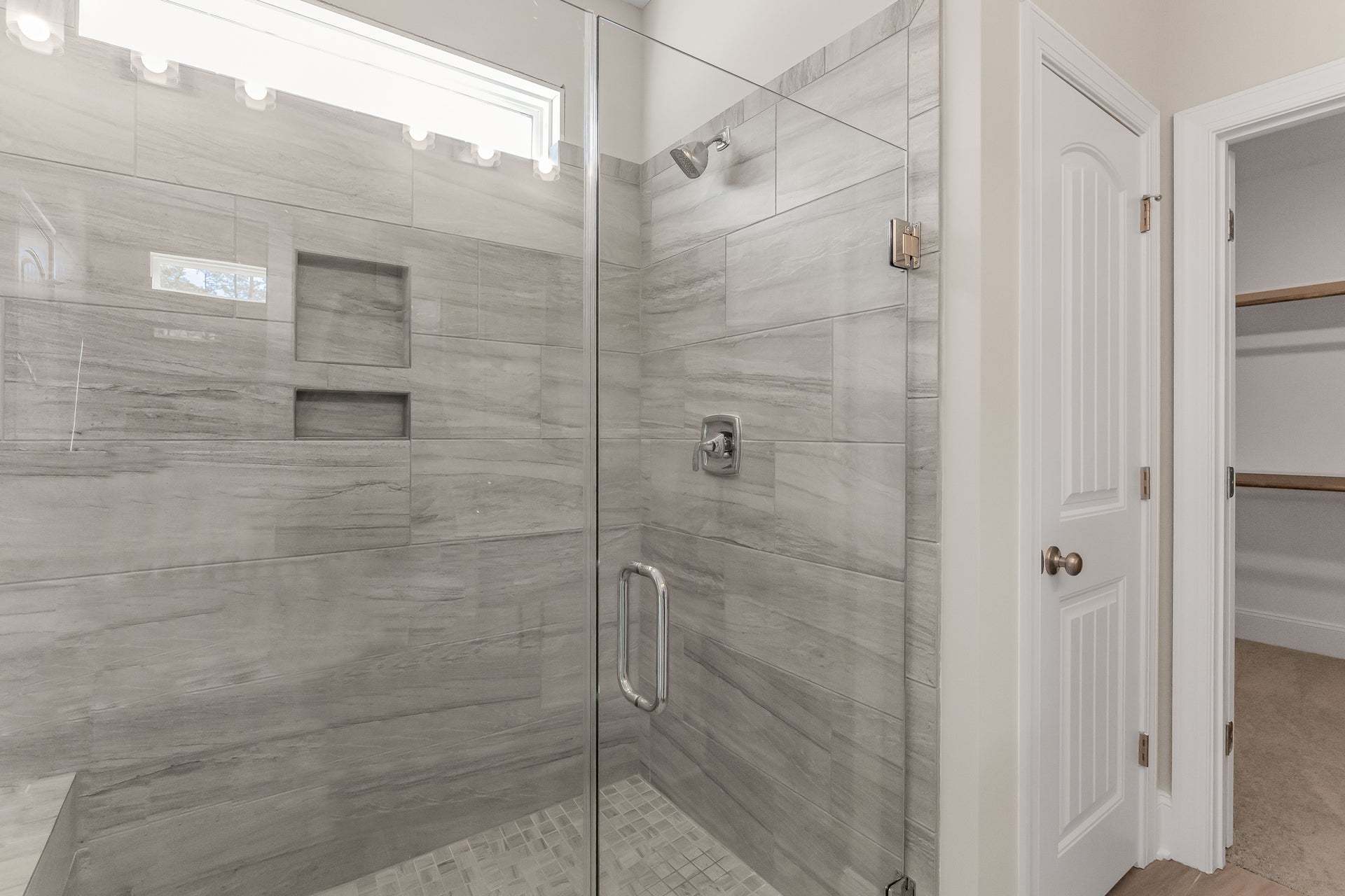 Frameless Tile Shower with Bench (Layout Option 2)