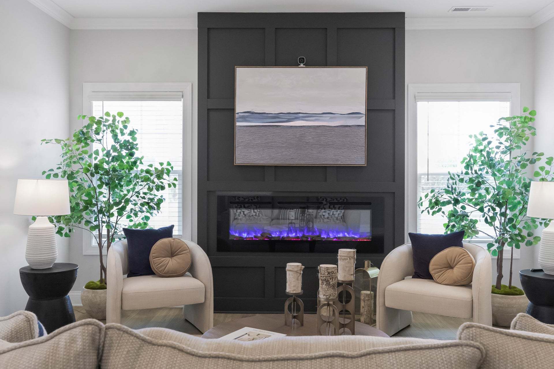 Linear Electric Fireplace Option