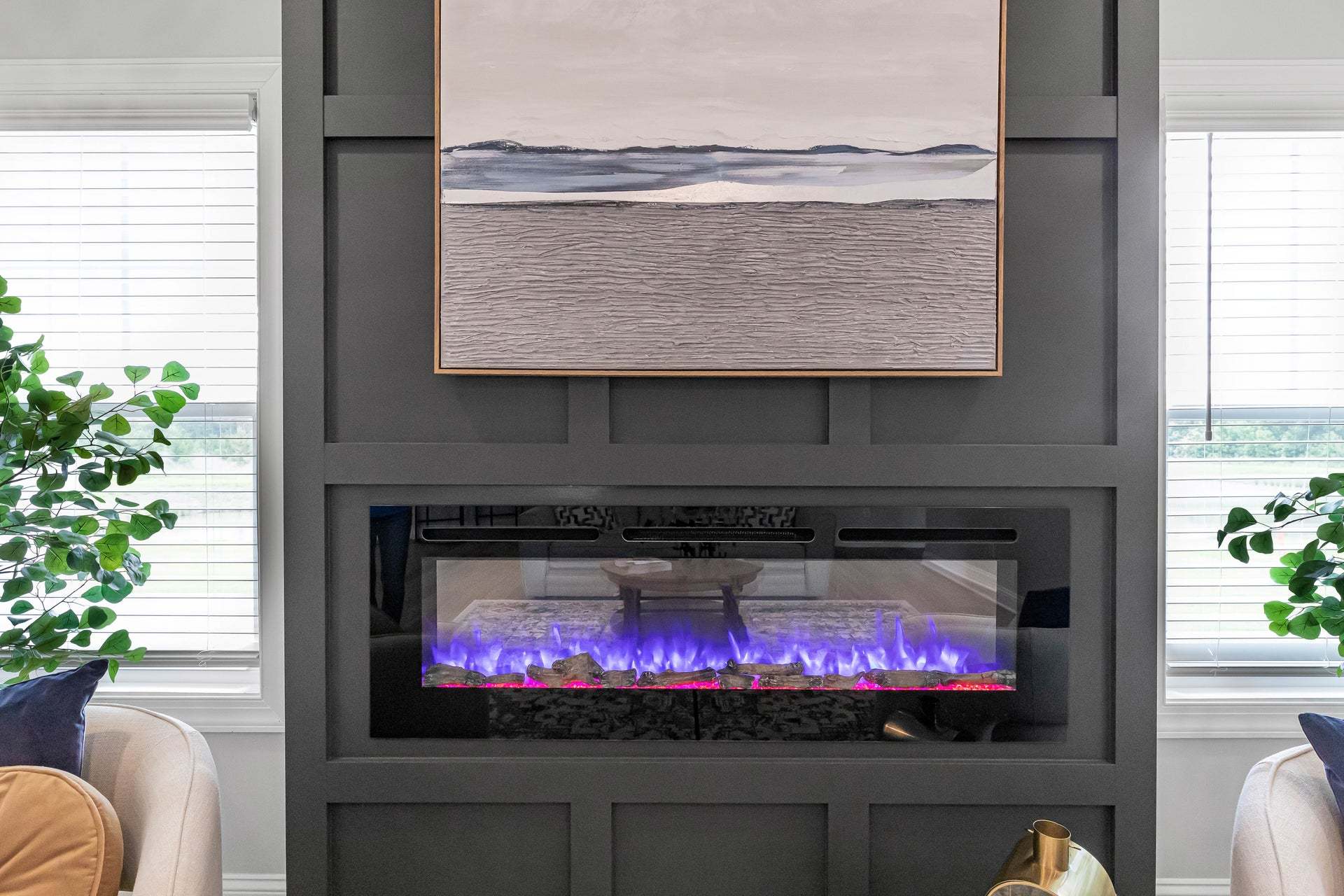 Linear Electric Fireplace Option