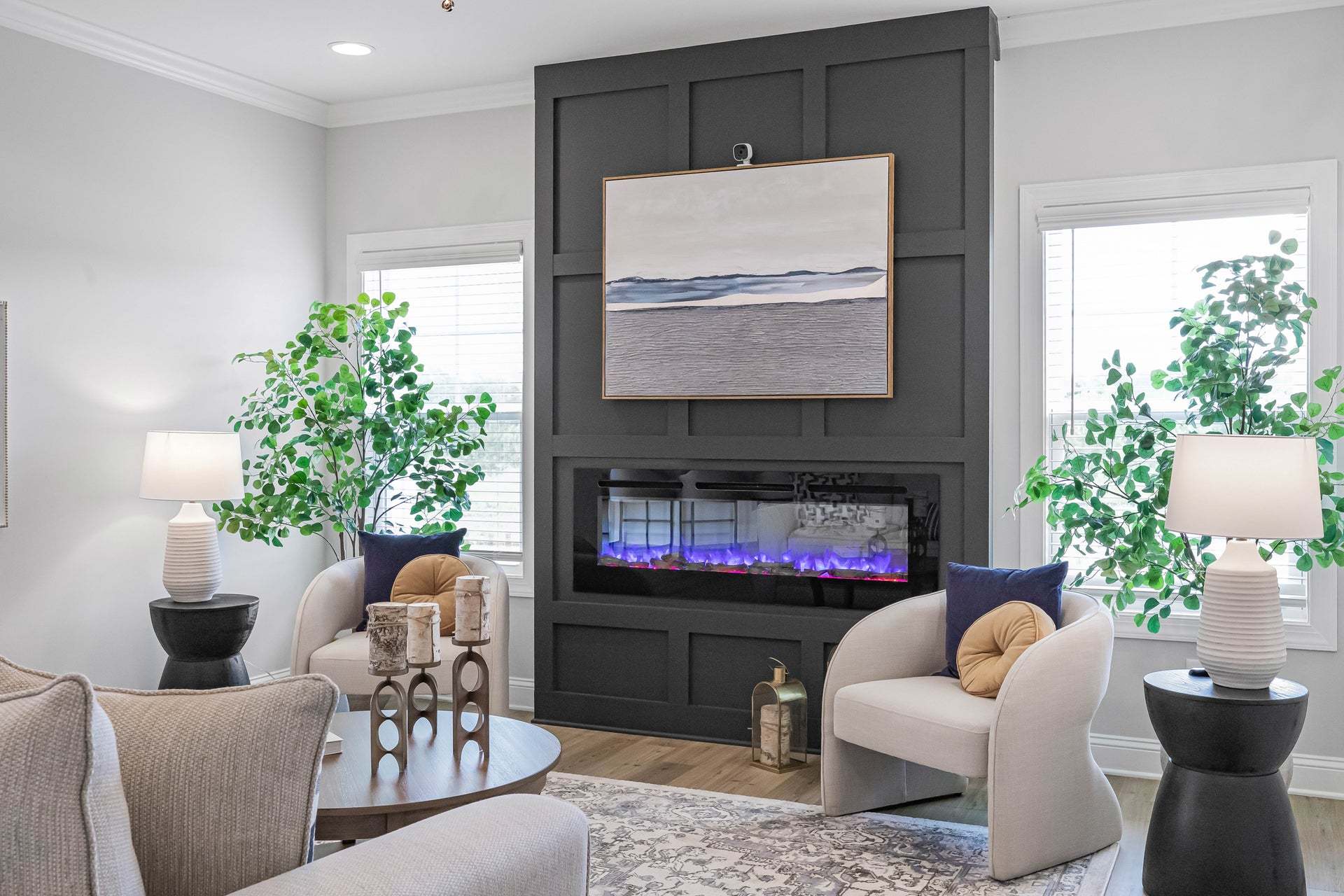 Linear Electric Fireplace Option
