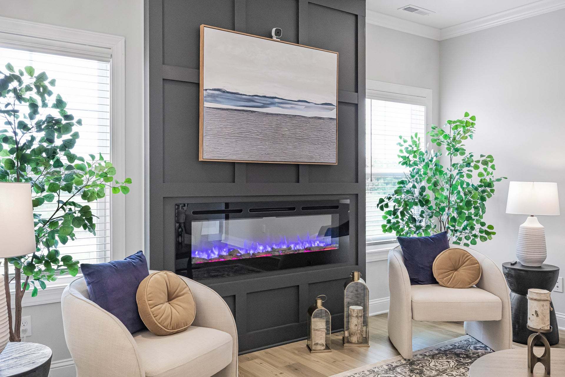 Linear Electric Fireplace Option