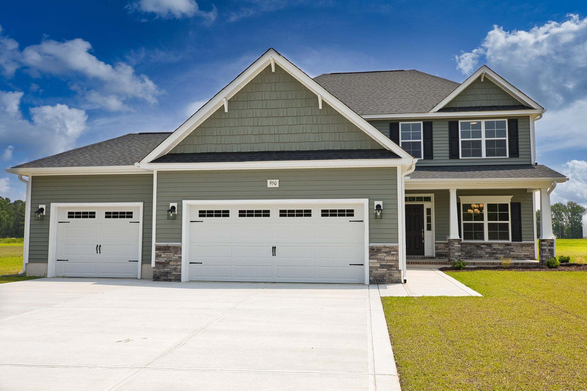 Elevation D with 3-Car Garage