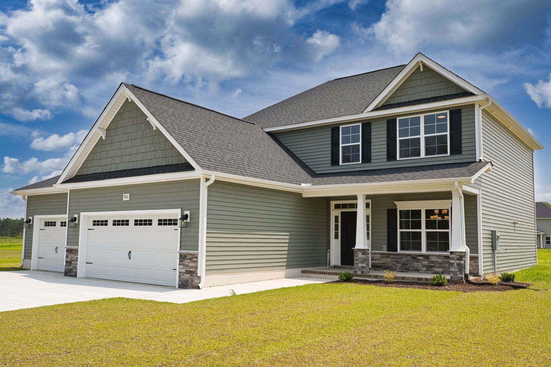 Elevation D with 3-Car Garage