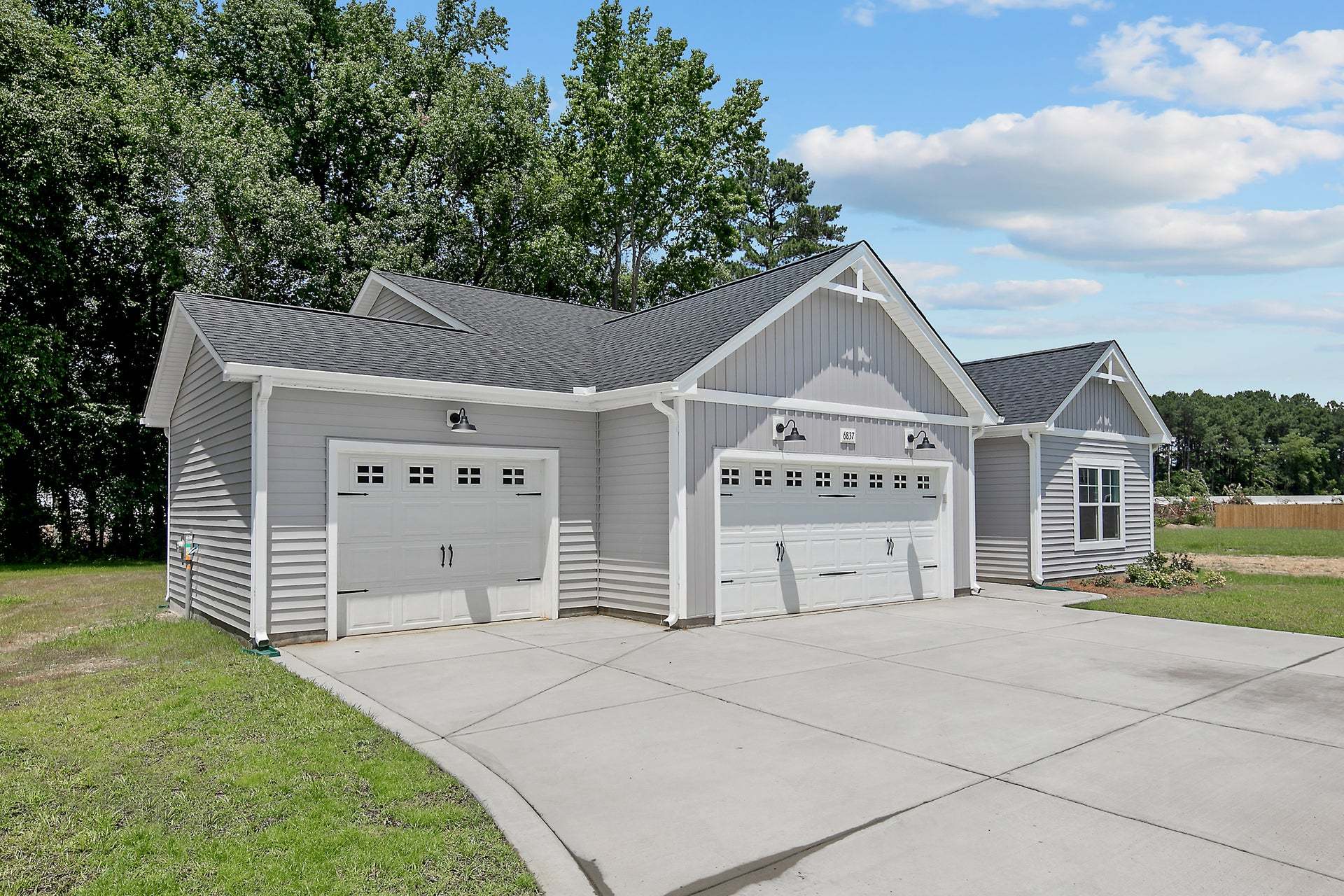 Elevation F with 3-Car Garage