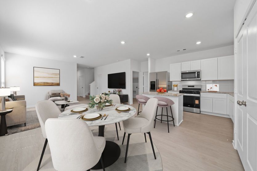 Virtually Staged Kitchen and Dining