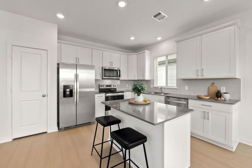 Open Kitchen with Island Bar Seating