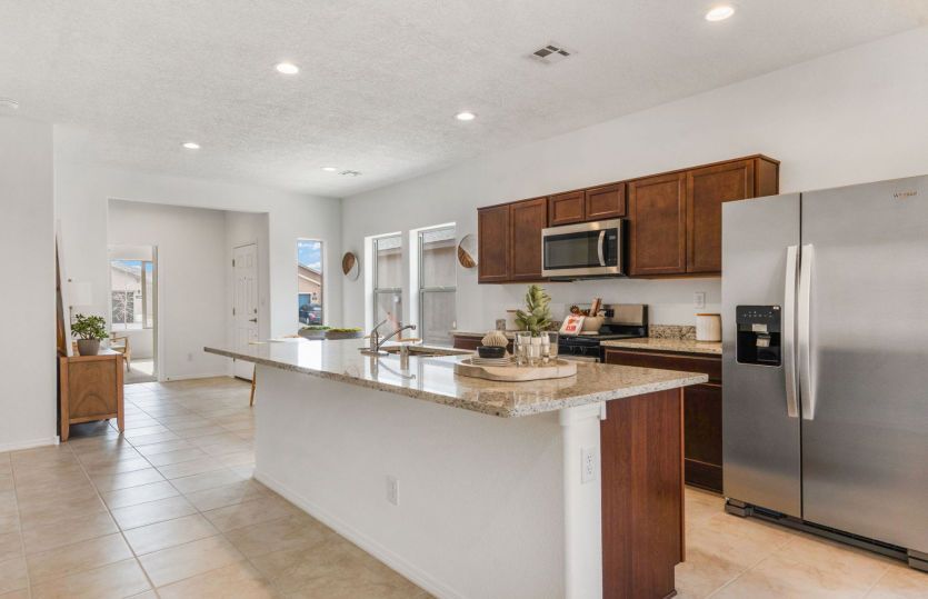 Bright and open kitchen with island seating