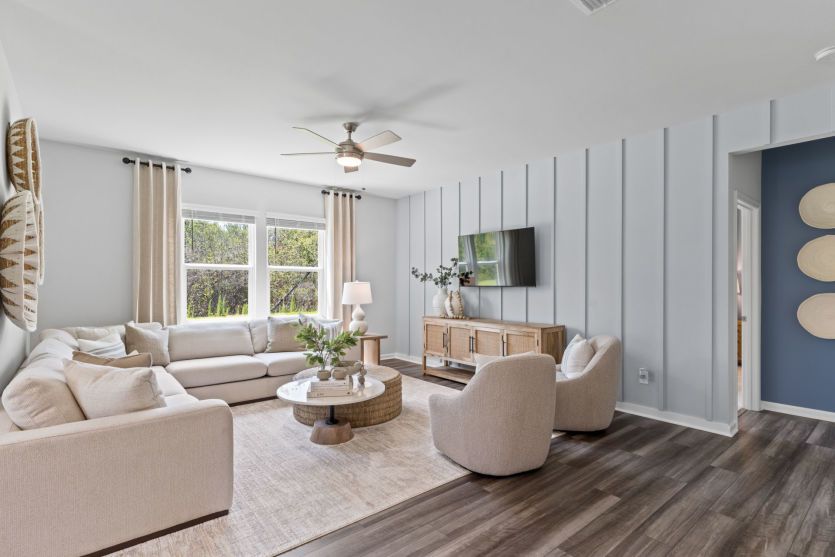 Perfect space to host guests or have movie nights! Model Home Representation.