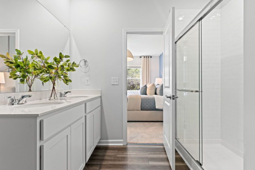 Owner's Bathroom. Model Home Representation.