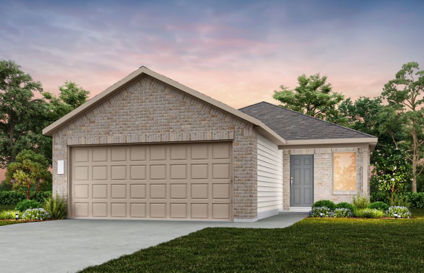 The Kemp, a one-story home design with 2-car garage, Exterior LS101