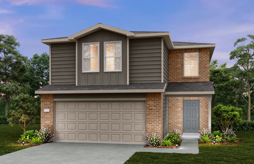 The Frio, a two-story home design with 2-car garage, showing home exterior LS101