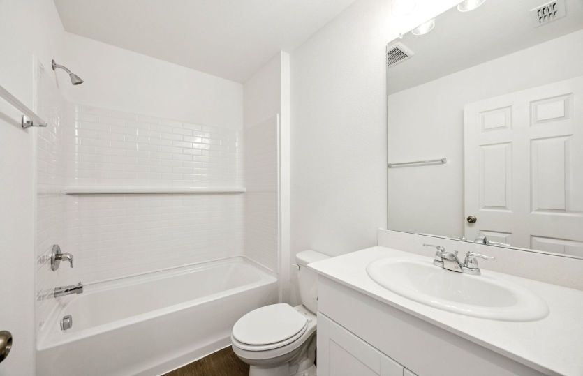 Secondary bathroom *photos are not of actual home, some features vary