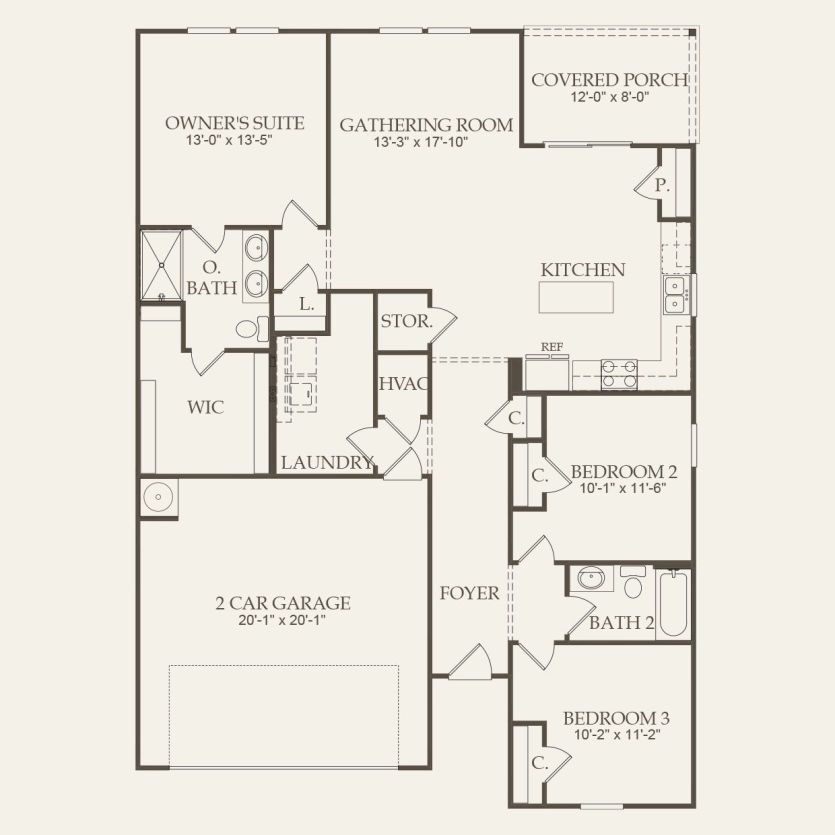 First Floor 3 br / 2 ba