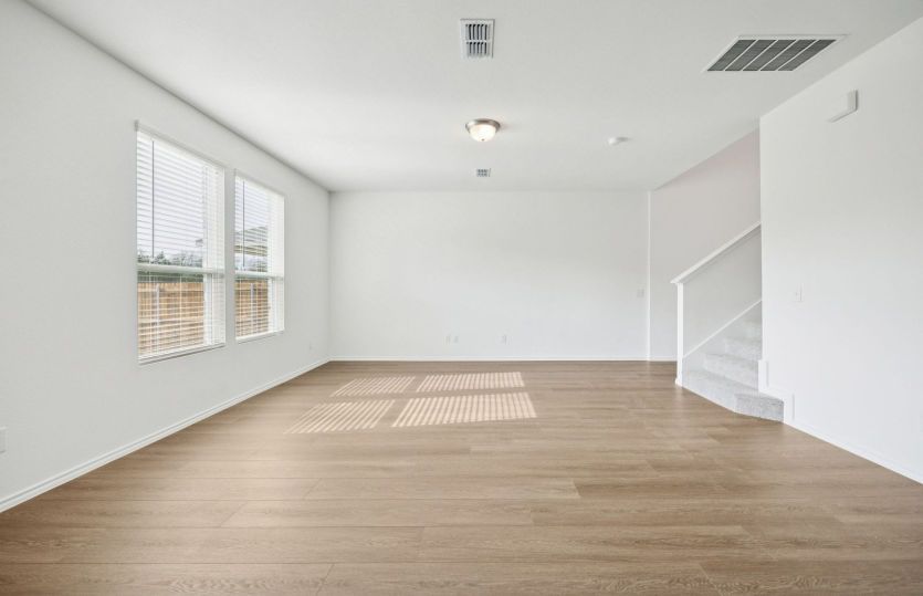 Spacious gathering room with large windows