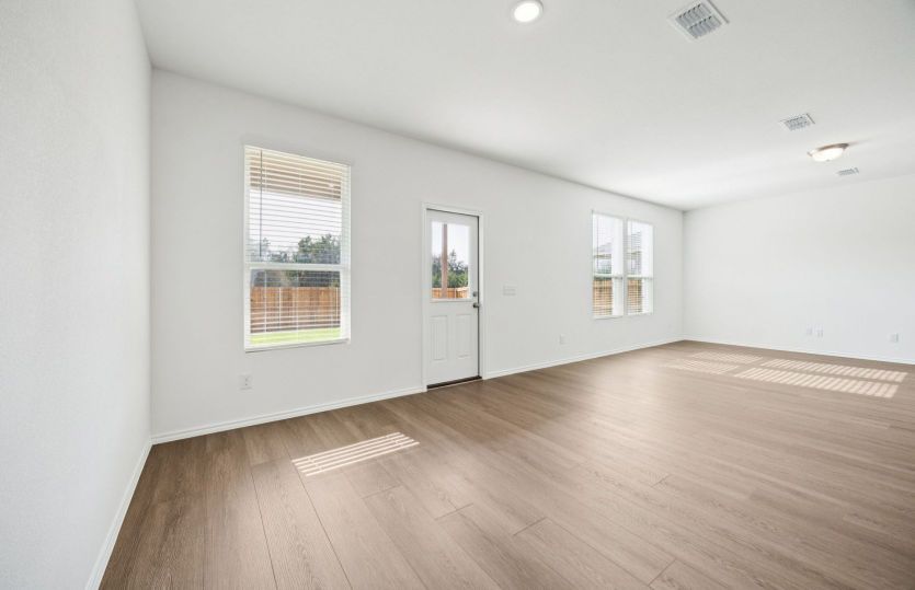 Gathering room with access to backyard