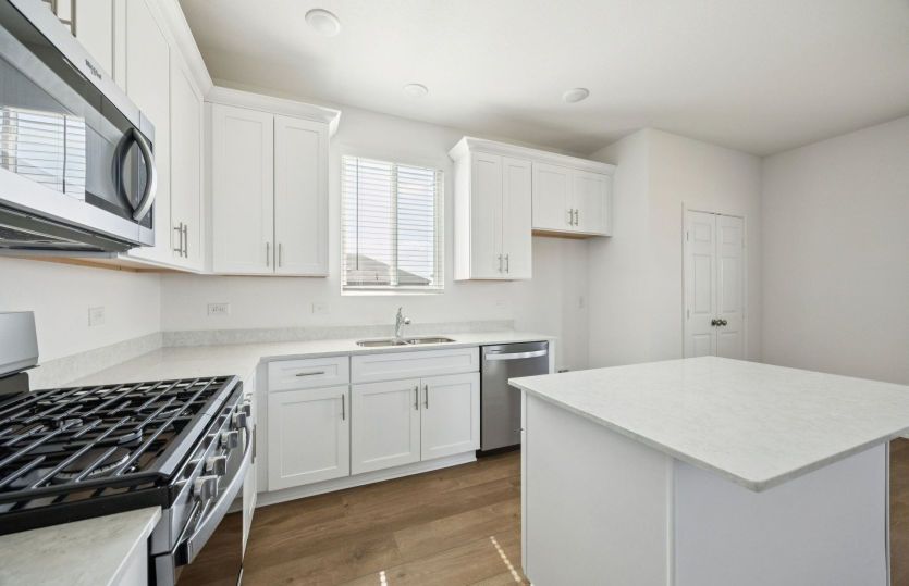 Spacious kitchen with island