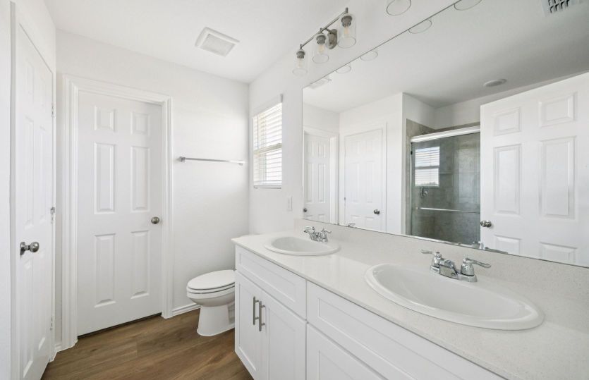 Double vanity in owner's bath