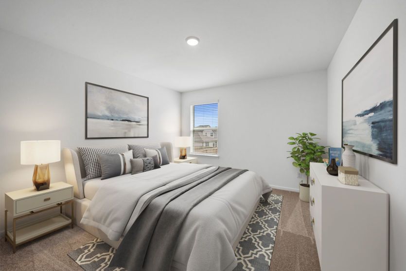 Virtually staged Secondary Bedroom