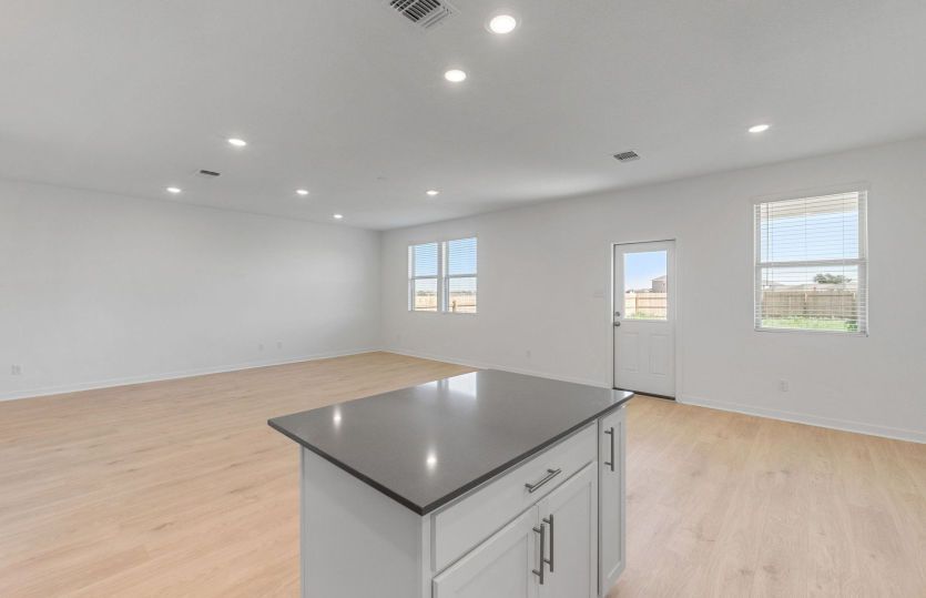 Representational Photo- Kitchen Open to the Gathering Space