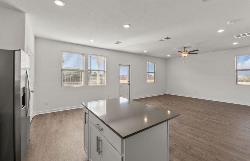 Representational Photo- Kitchen Open to the Gathering Space