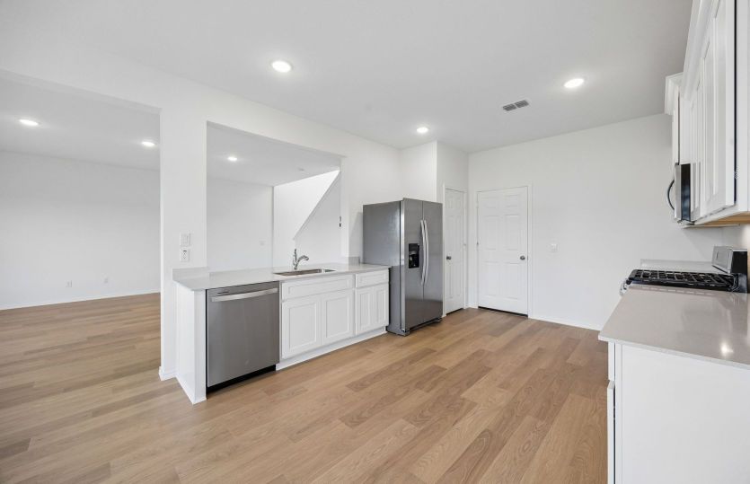 Kitchen overlooking living areas