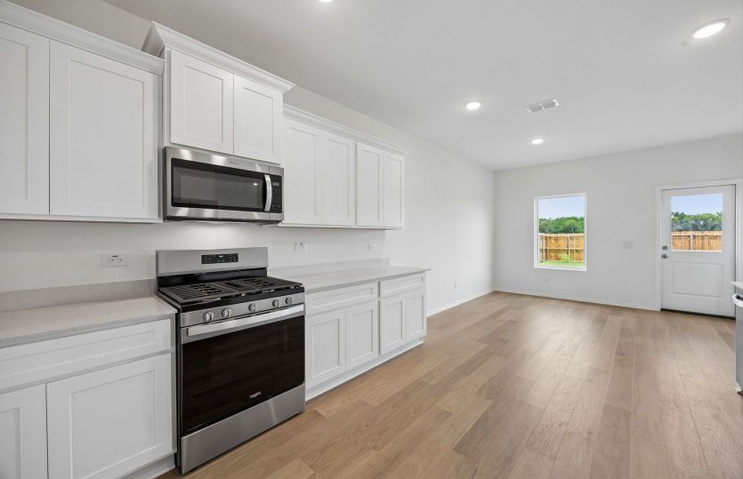 Abundant cabinet space in kitchen