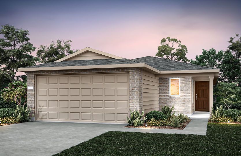 The Llano, a one-story home with 2-car garage, showing home exterior LS102