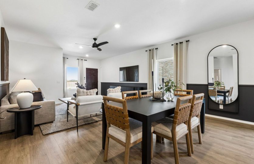 Dining area with view of gathering room *model representation