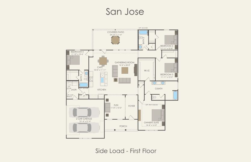 First Floor 4 br / 3 ba