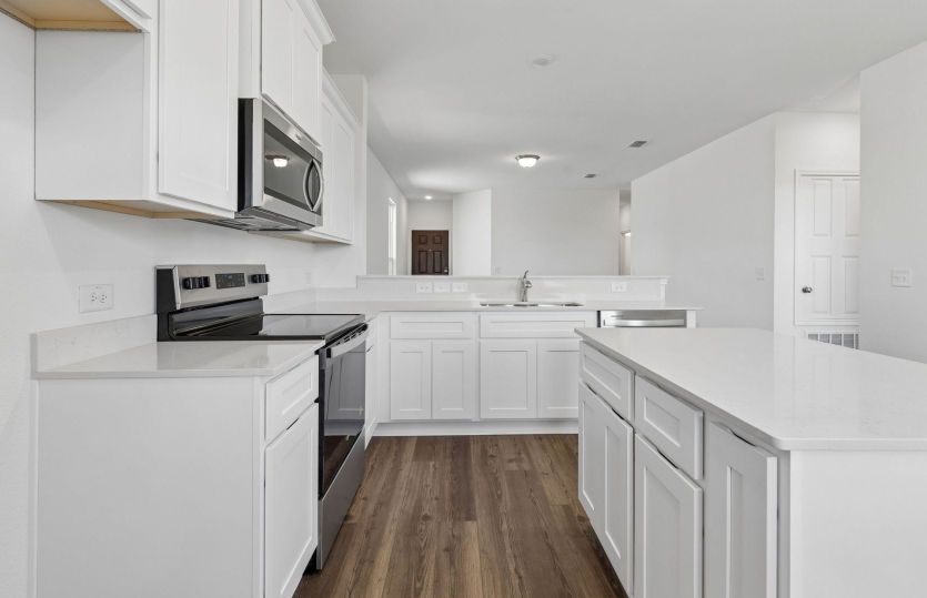 Abundant cabinet space in kitchen
