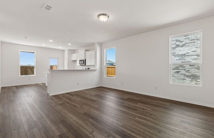 Large windows in gathering room