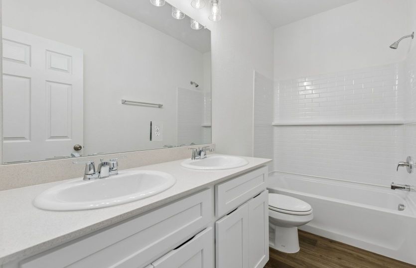 Secondary bath with double vanity