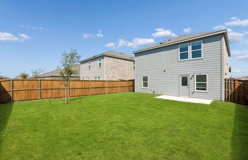 Fenced in backyard