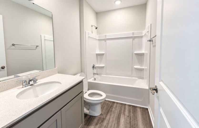 Secondary bath with a clean, modern feel.