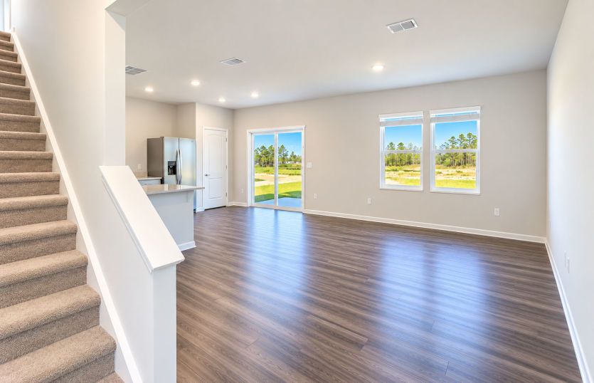 Open living room designed for easy, comfortable living.