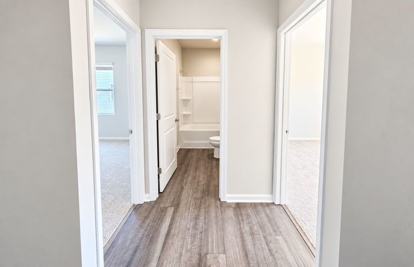 Thoughtfully designed hallway connecting the home’s living spaces.