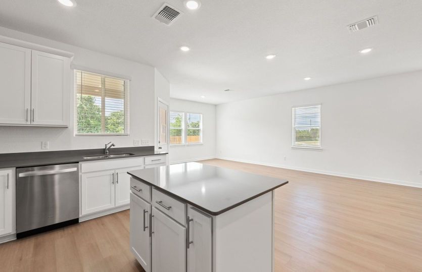 Representational Photo- Kitchen Open to the Gathering Space