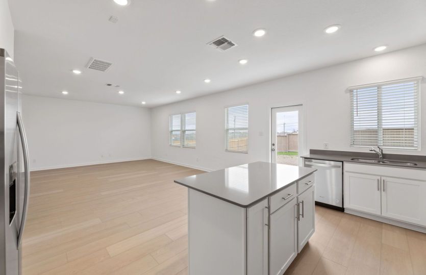 Representational Photo- Kitchen Open to the Gathering Space