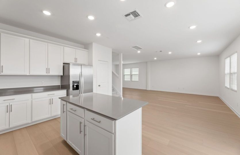 Representational Photo- Kitchen Open to the Gathering Space