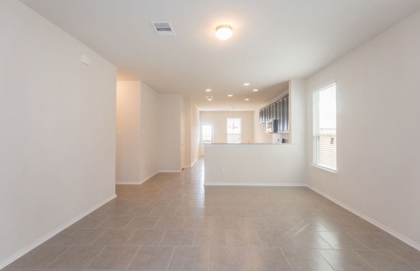View of kitchen from gathering room