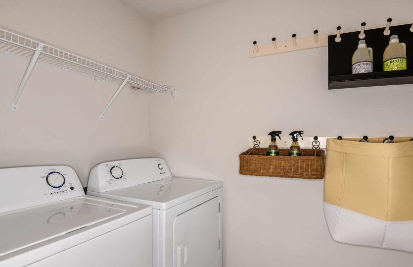 Laundry Room with Overhead Shelf