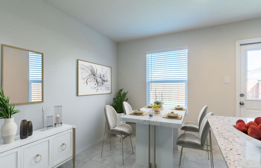 Breakfast nook off kitchen with large window *model representation