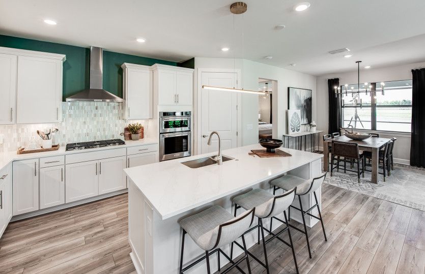 Designer selected kitchen with built-in stainless steel appliances