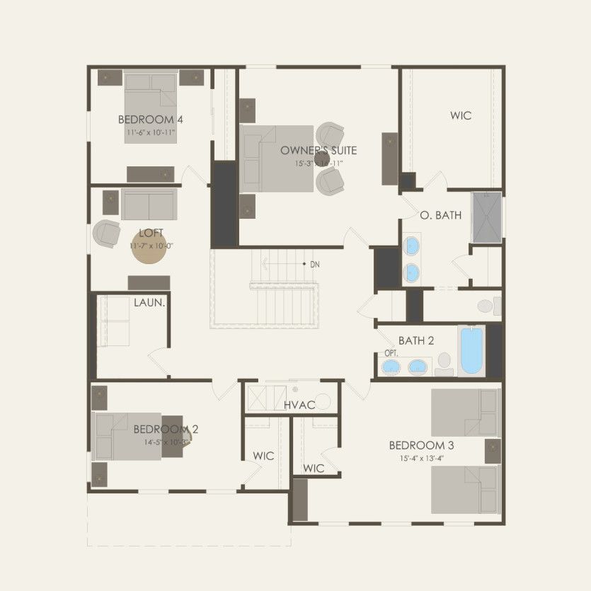 Second Floor 4 br / 2.5 ba