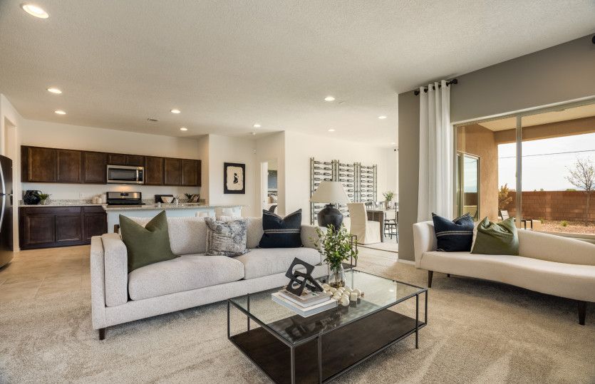 The Verbena has an open layout that seamlessly connects the main living areas of the house.