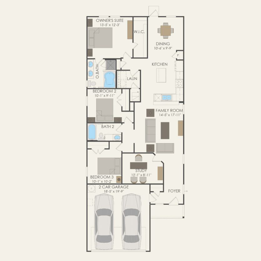 First Floor 3 br / 2 ba