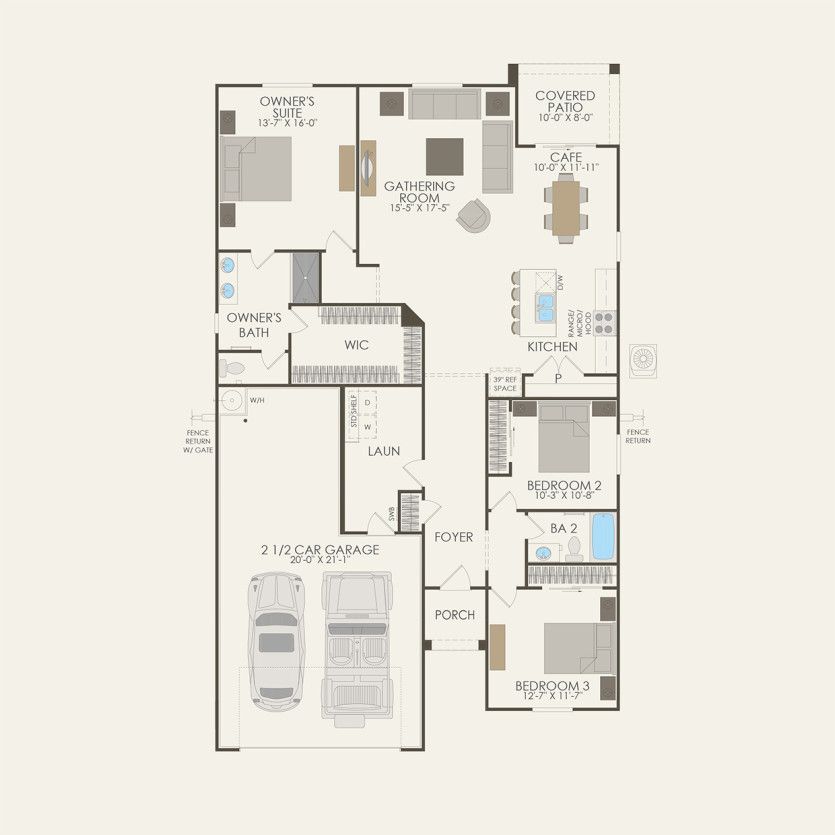 First Floor 3 br / 2 ba