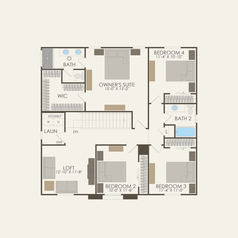 Second Floor 4 br / 2 ba