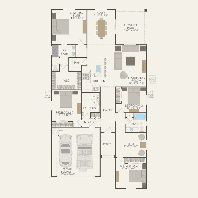 First Floor 4 br / 2 ba